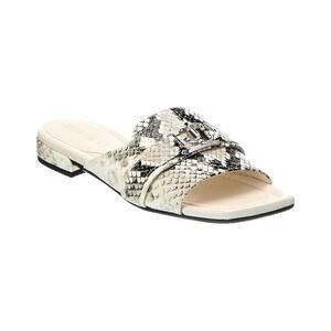 Jimmy Choo Nako Snake-Embossed Leather Sandal, White